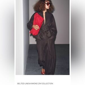 ZARA Belted Linen Kimono